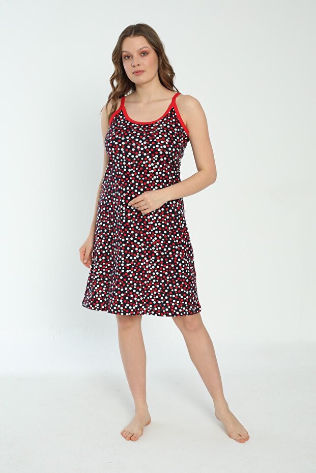 Kadın Askılı Pamuklu Elbise - 4