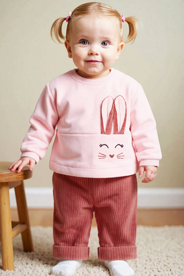 Baby Girl Rabbit Patterned Set