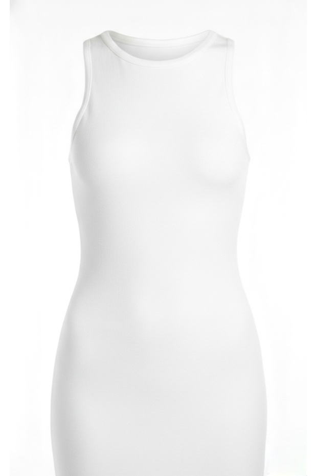 Triko Derin Yırtmaçlı Elbise - 4