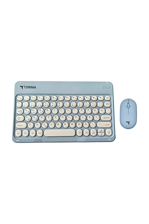 TMK-08 Mavi Kablosuz Bluetooth Klavye Mouse Seti - 7