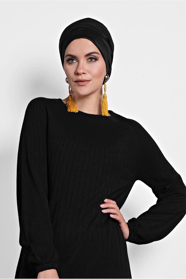 Elastic Knitting Tunic with Cuffs 40031