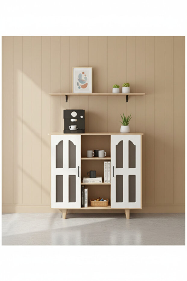 خزانة تخزين زاوية متعددة الأغراض للقهوة - 6