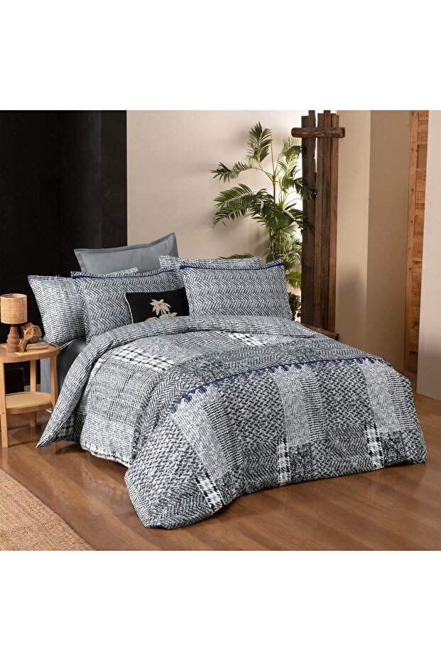 Vio Single 100% Cotton Flannel Duvet Cover Set Gray