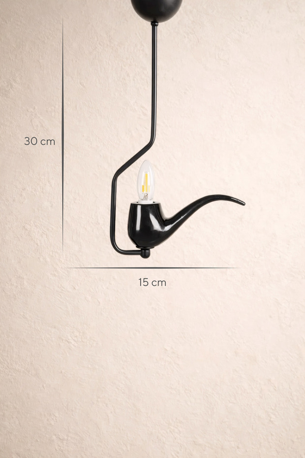 Siyah Pipo Tekli Avize - 2