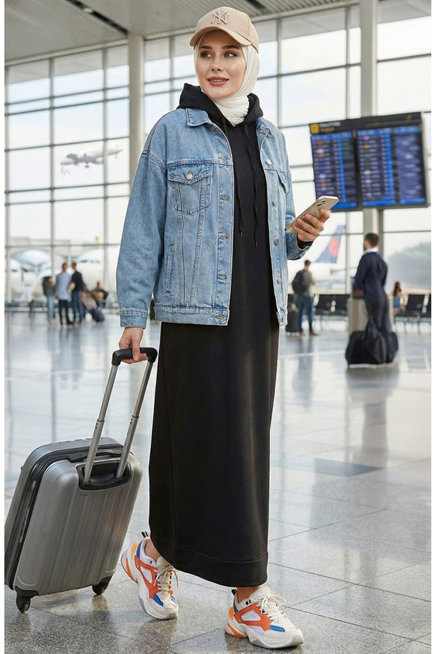 Dwustronna bluza sportowa z kapturem 0190-09 Czarna - 1