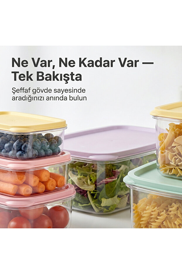 6 حاويات تخزين ملونة يمكن وضعها داخل بعضها - 5