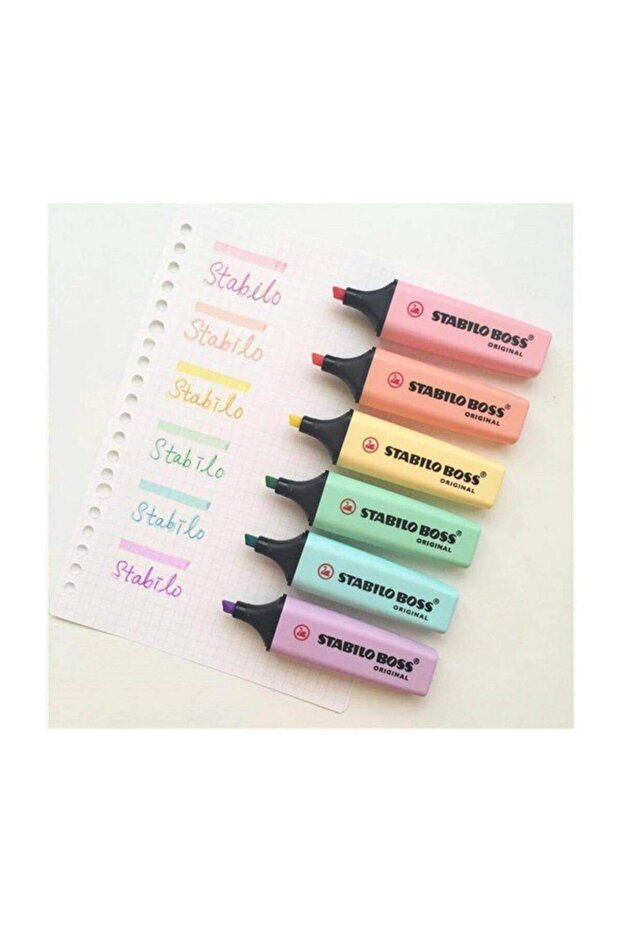 Boss Original Highlighter Marking Pen 6 Color Set - 2