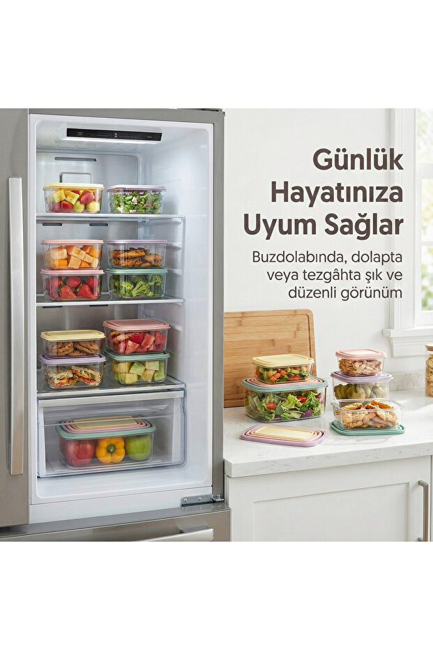 6 حاويات تخزين ملونة يمكن وضعها داخل بعضها - 3