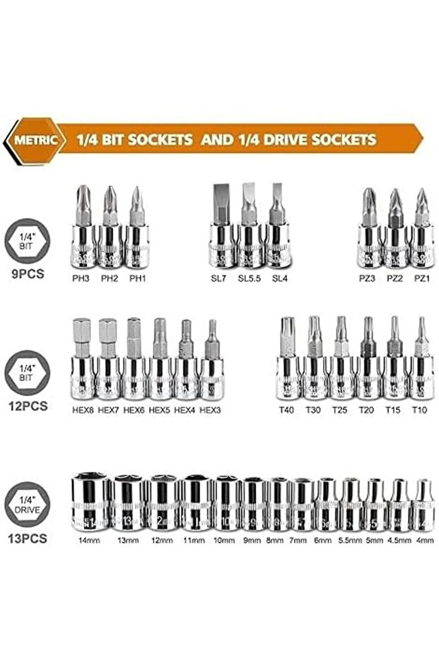 مجموعة مقابس مركبة مكونة من 46 قطعة - 3