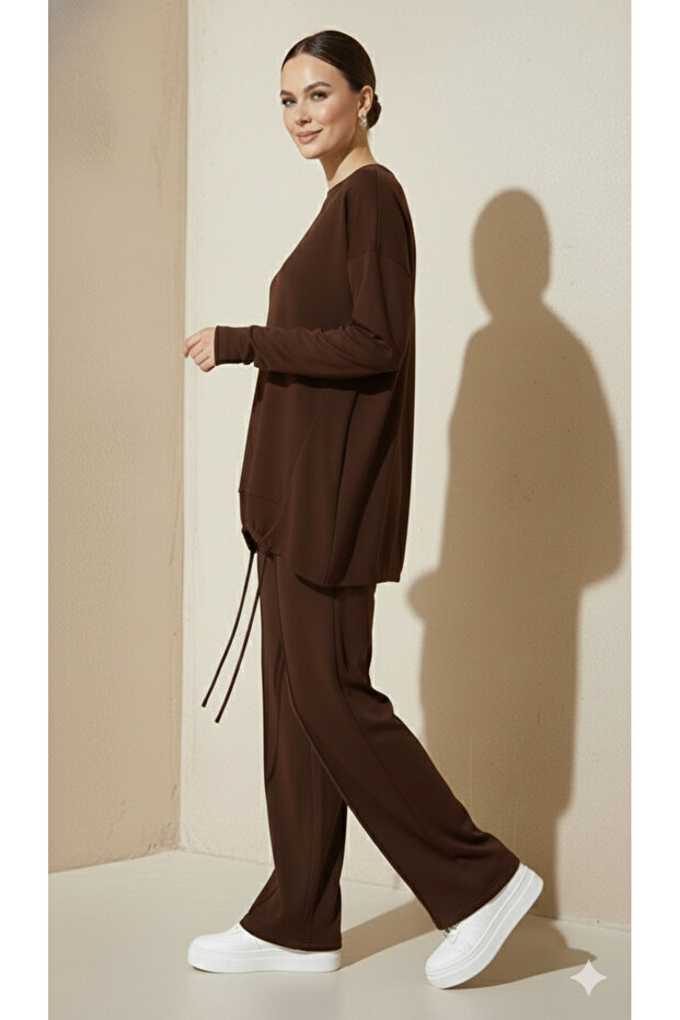 Brown Modal Fabric Double Set - 2