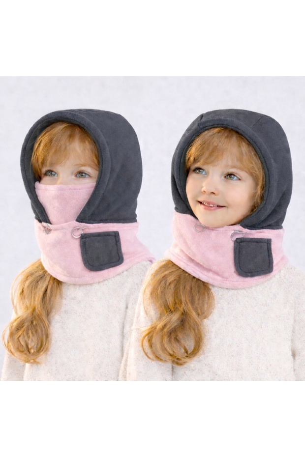 (3-5 Years Old) 1 Piece Full Face Protected Double Layer Polar Winter Children's Balaclava Hat Ski Mask