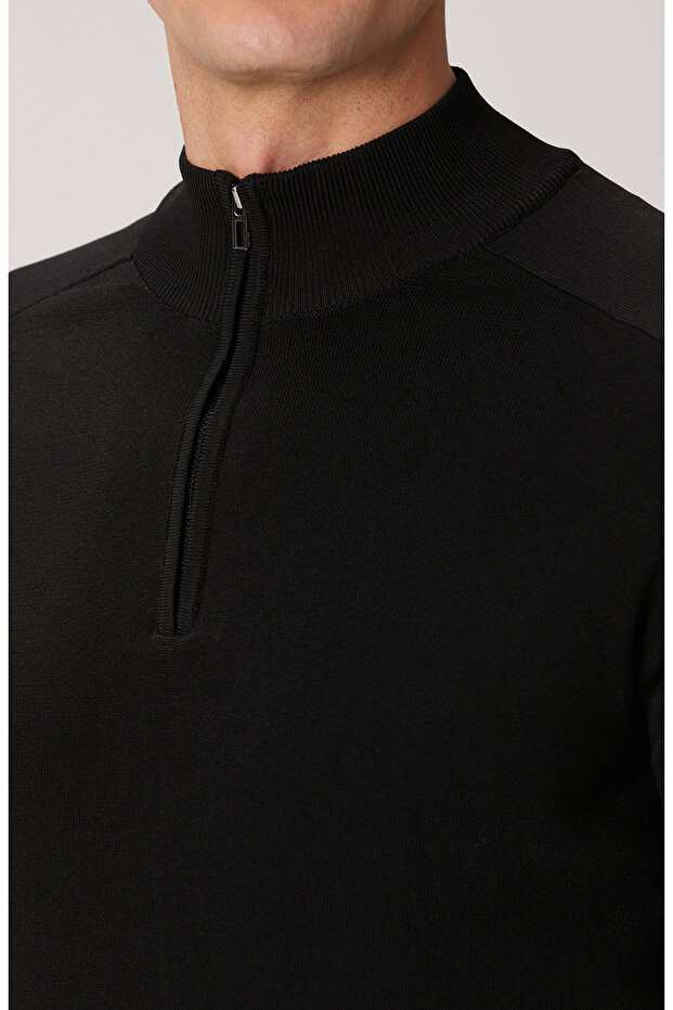 Siyah Fermuarlı Kazak - 6