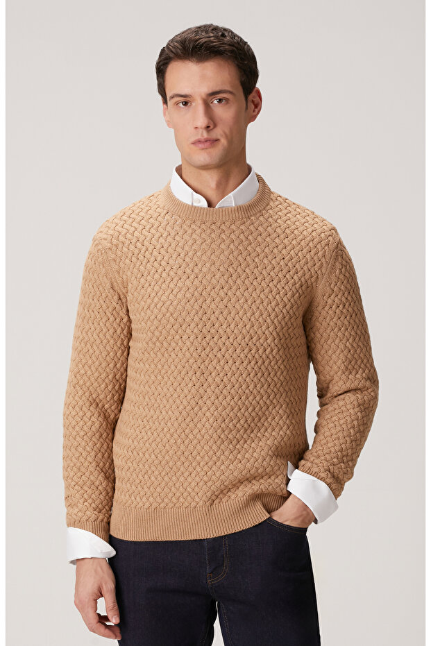 Camel Yün Karışımlı Kazak - 1