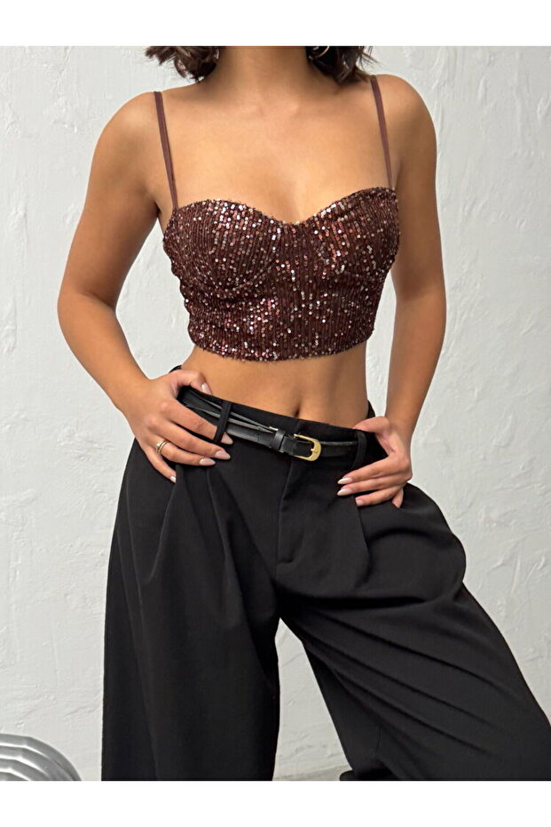 Women's Sequined Bustier - 2