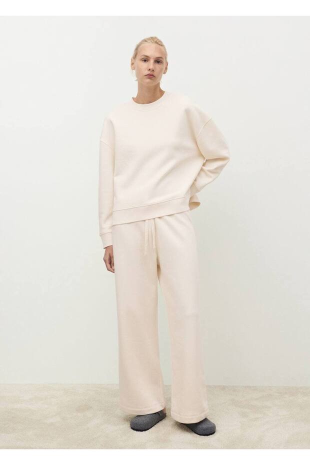 Dökümlü pamuklu sweatshirt - 2