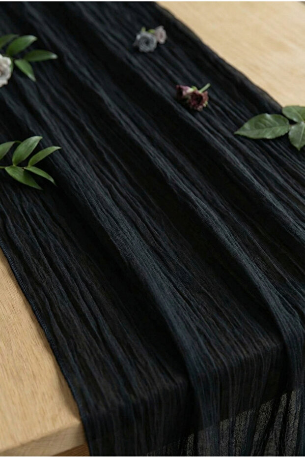 Nuvé | Siyah Tül Runner 90x200cm - 3