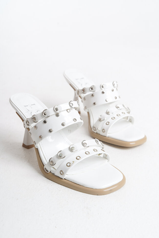 Bolba Women's Heeled Studded Slippers A006-K2804