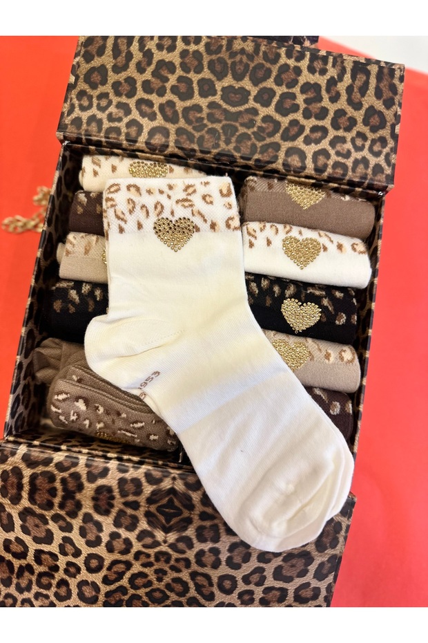 Leopar kutulu çorap - 4