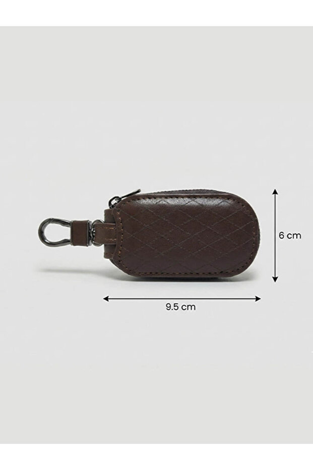 Classic Leather Keychain – Men's Women's Zippered Car Key Case