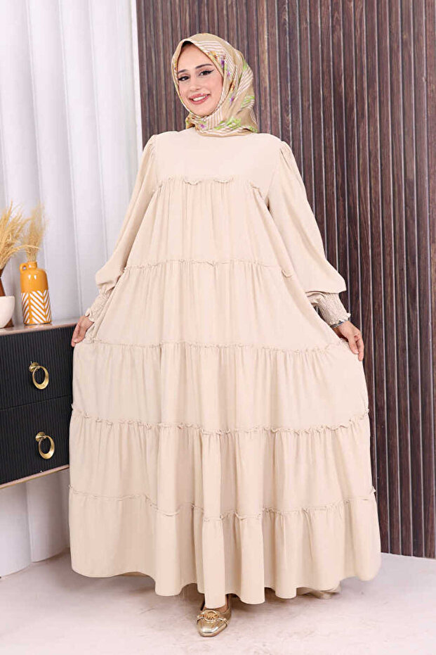 Layered Casual Dress 6023 Stone