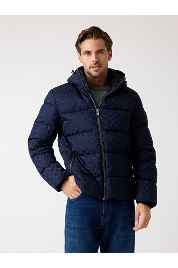Men's Navy Blue Coat - 1