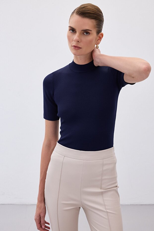 Halber Fischerpullover - Marineblau - 5