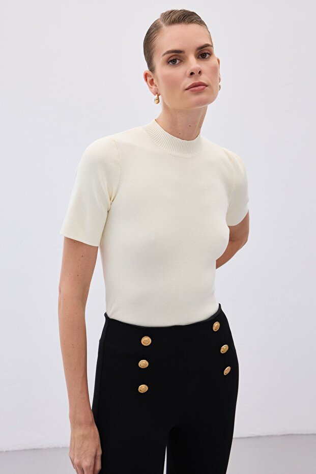 Halber Fischerpullover - Ecru - 1