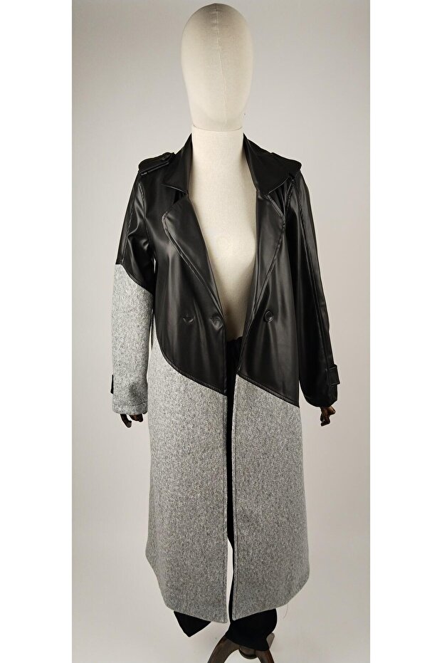 DERİ PARDESÜ KAŞE DETAYLI - 3