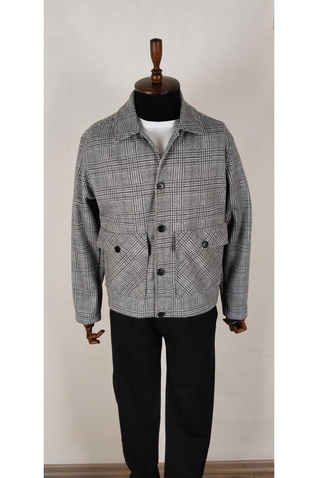 معطف رجالي من كاشي مع جيب طيار - 3