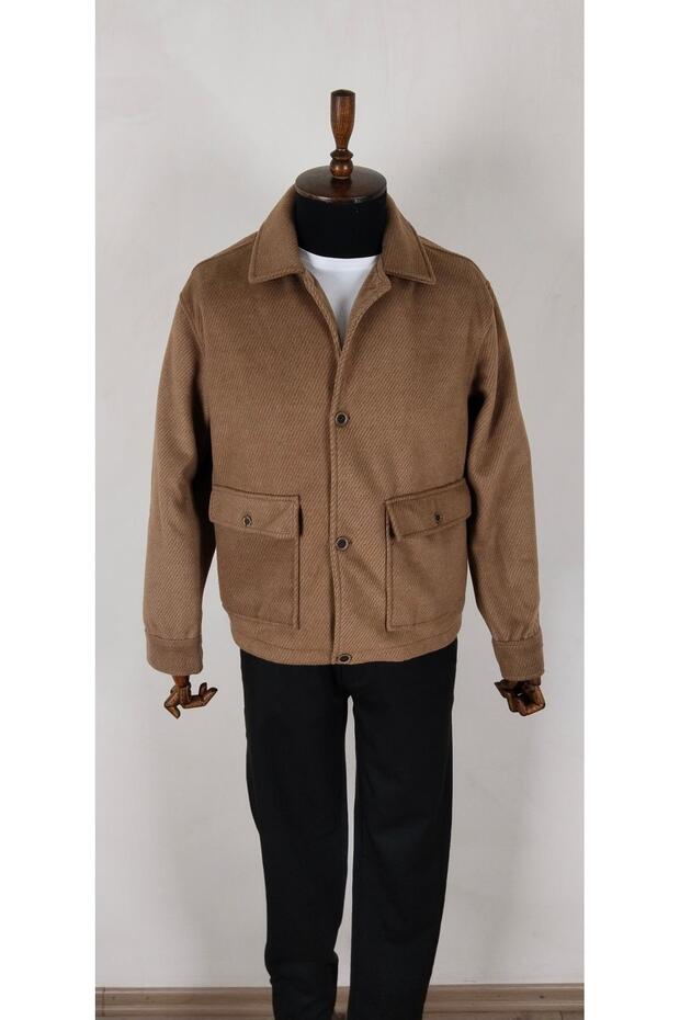 معطف رجالي قصير من مزيج الصوف - 2
