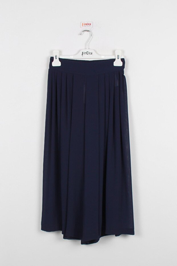 Girl's Wide Leg Navy Blue Trousers