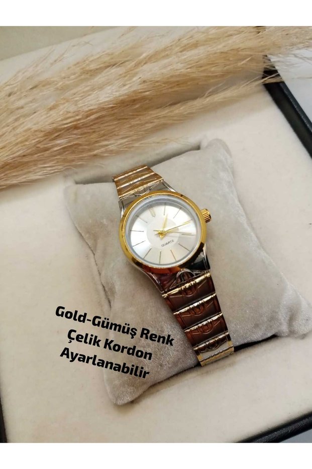 Casoi̇ New Fashion Design - Round Model- Gold Silver Steel Case and Band - Women's Wristwatch