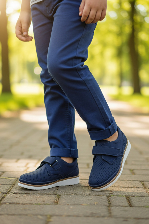Boy's Navy Blue Color Classic and Daily Wear Comfortable and Stylish Orthopedic Shoes