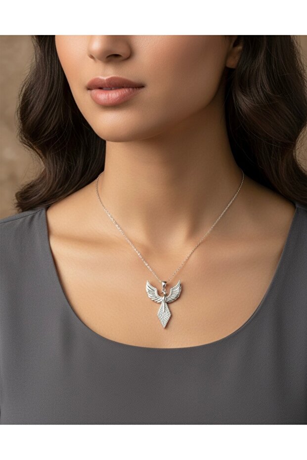 Anka Kuşu Kolye 925 Ayar Gümüş - 2
