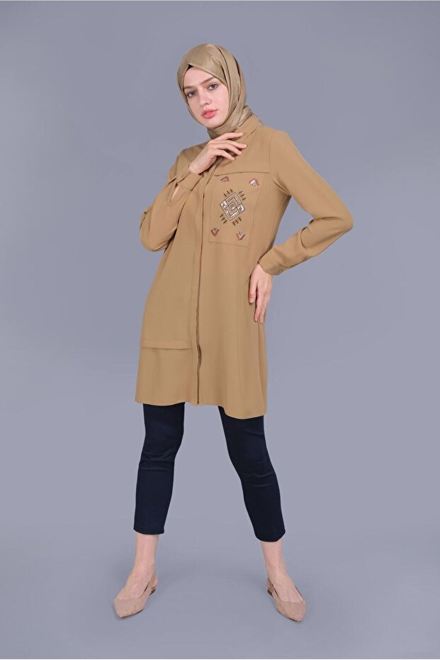 NAKIŞLI PULLU TUNİK 41529 - 1