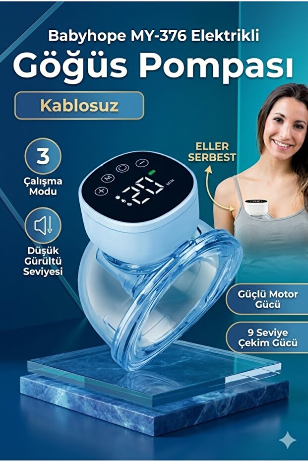 Babyhope My-376 Şarjlı Giyilebilir Elektrikli Göğüs Pompası Sessiz Ve Elleri Serbest Kullanım
