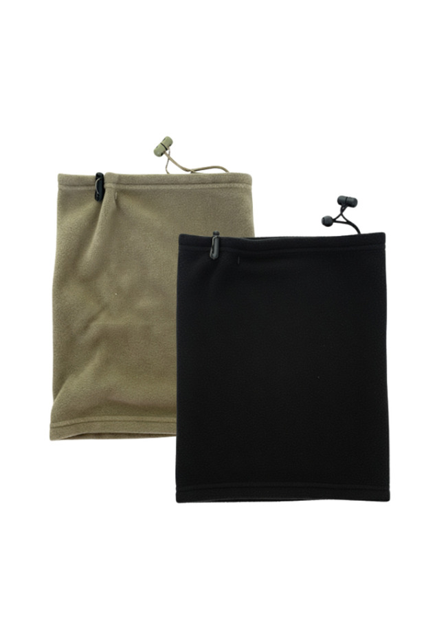 Anti-Wind Fleece Neck Collar Beanie 2-Pack Green Black