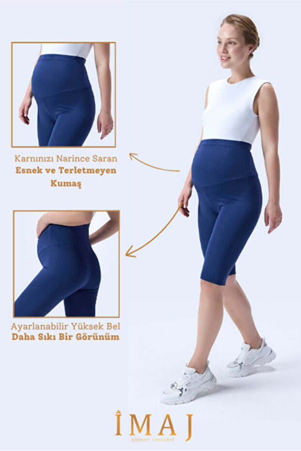 715 Navy Blue Color Extra Soft Textured, Shaping / Sculpting and Flexible Effective High Waist Maternity Leggings
