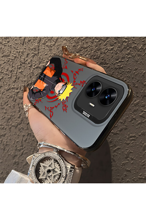 Realme C55 Compatible Naruto Patterned Silicone Edge Hard Back Shockproof Case - 3