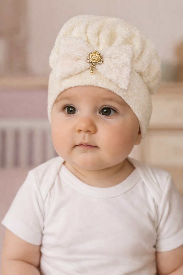 Newborn Baby Girl / Girl Child Bowknot Lamb Bonnet Bandana Hat 0-12 Months