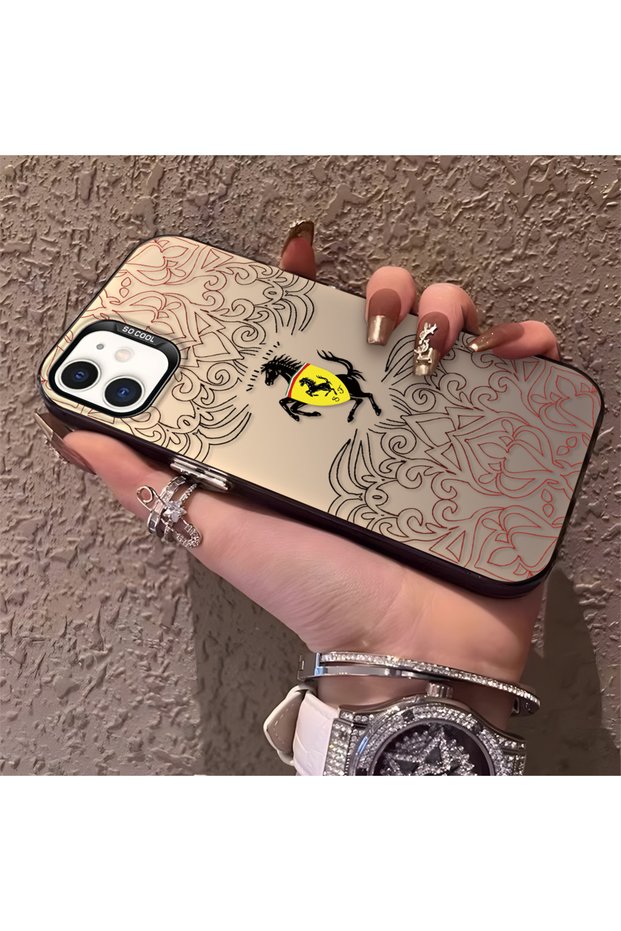 حافظة هاتف من السيليكون الصلب متوافقة مع هاتف iPhone 12 بتصميم العلامة التجارية