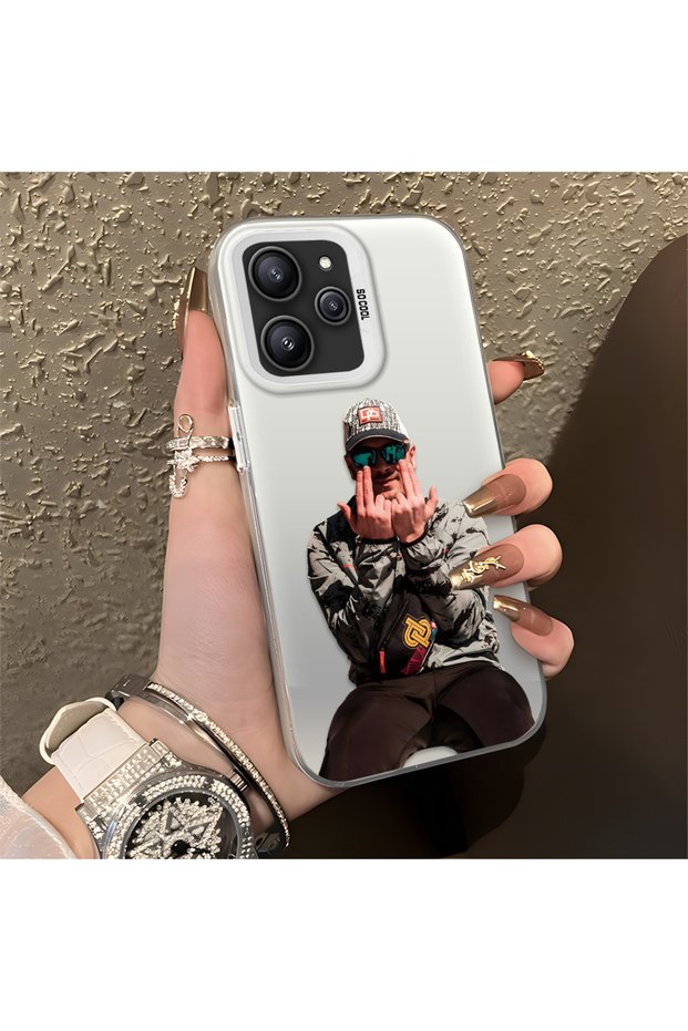Xiaomi Redmi 12 4g Compatible Trend Men's Patterned Silicone Edge Hard Back Shockproof Case
