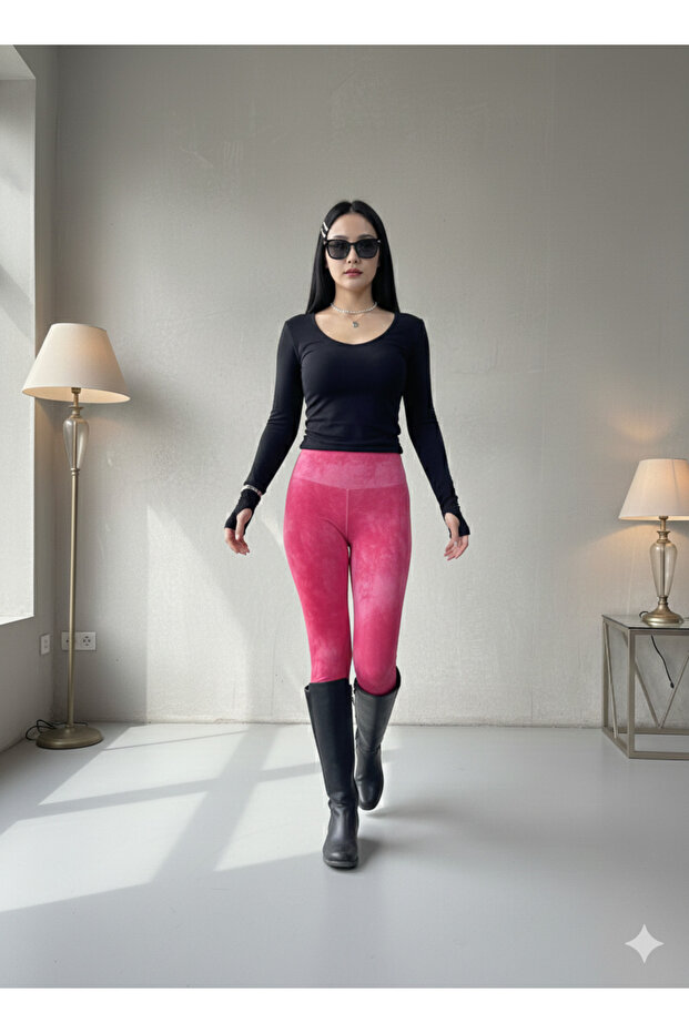 KOYU PEMBE BATİK TAYT - 1