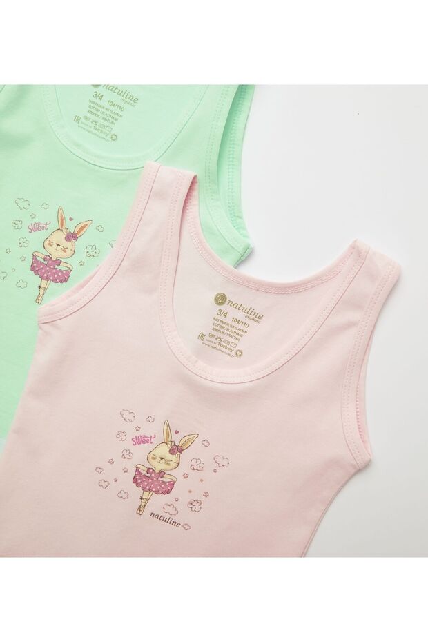 Girl's Sweet Rabbit Lycra 2-Piece Tank Top 5001-2