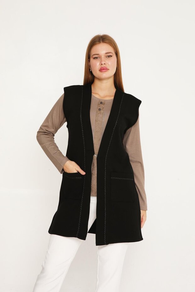Steel Knitted Water Stone Anti-Pilling Mother Vest 2005