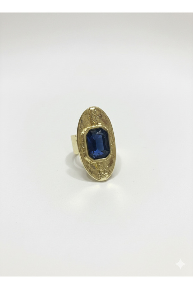 Navy Blue Crystal Stone Cast Ring