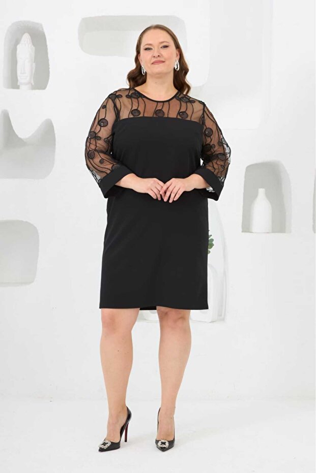 Rochie de damă O6743 Negru - 5