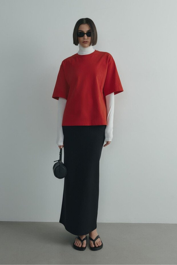 Kırmızı Nox Oversize Tişört - 2