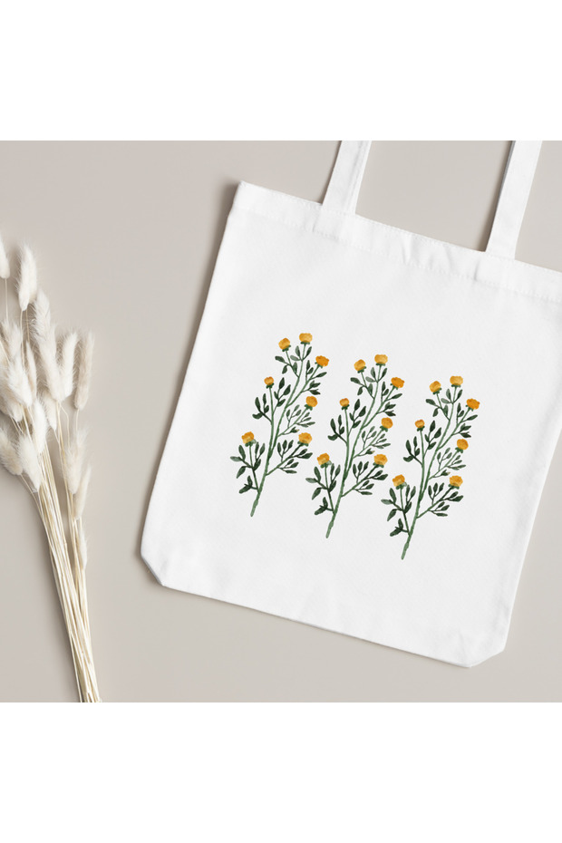 Wildflower Patterned Cloth Bag - 4