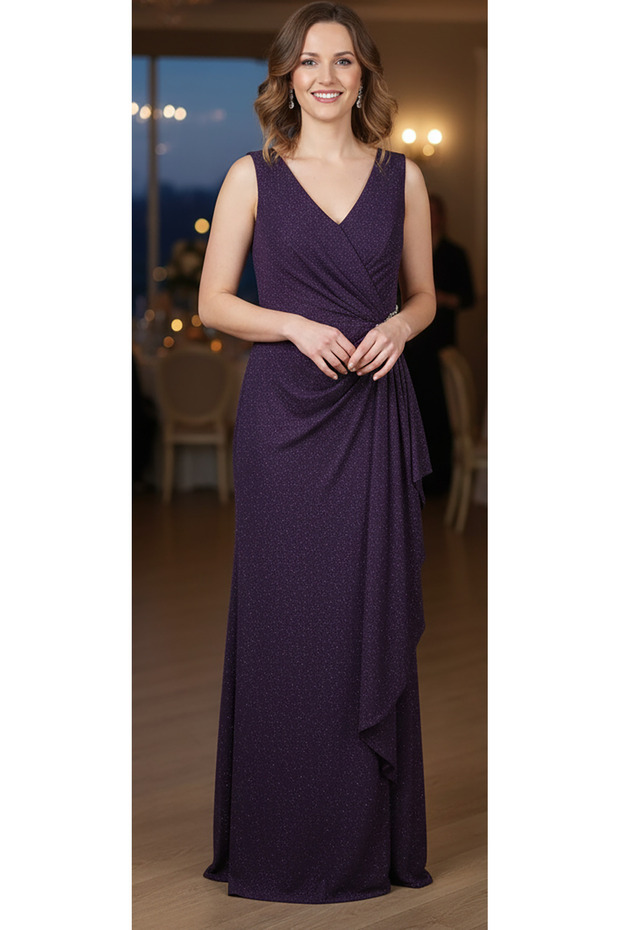 Drapeli simli elbise - 5